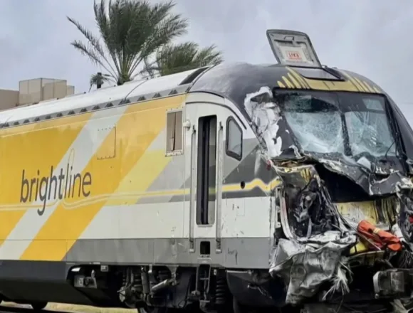 At least 15 injured after Brightline train crashes into fire truck in Florida