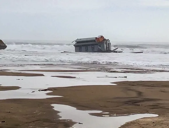 California wharf collapse sends 3 people into the ocean