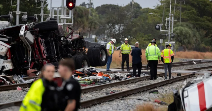 Florida police investigating train collision with fire rescue vehicle