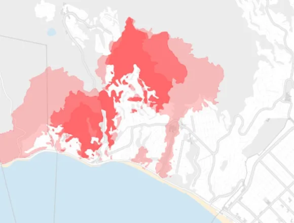 Track and see how large the wildfires are