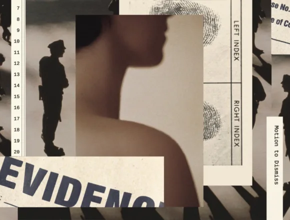 Moody photo illustration of a woman