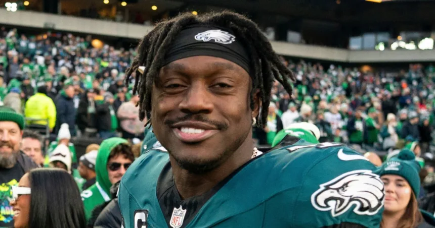 Eagles receiver A.J. Brown was reading a book on the sidelines of team’s playoff win