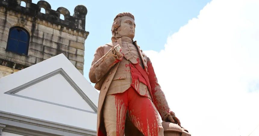 Captain Cook statue in Sydney defaced ahead of Australia’s national day