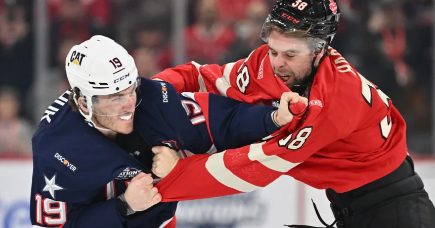 U.S.-Canada hockey game starts with 3 fights in 9 seconds
