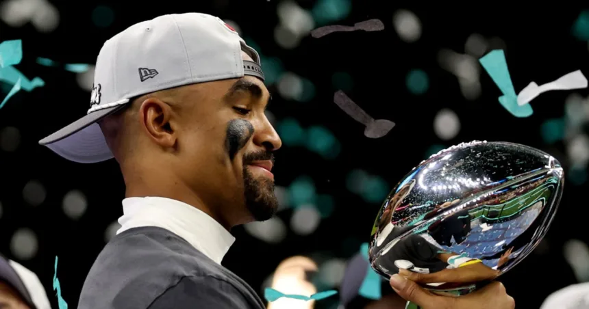 Jalen Hurts on the significance of having his dad, who was once his coach, on the field after Super Bowl win