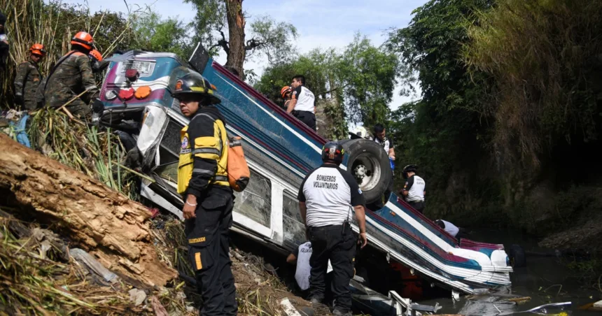At least 50 die in Guatemala after bus plunges off bridge