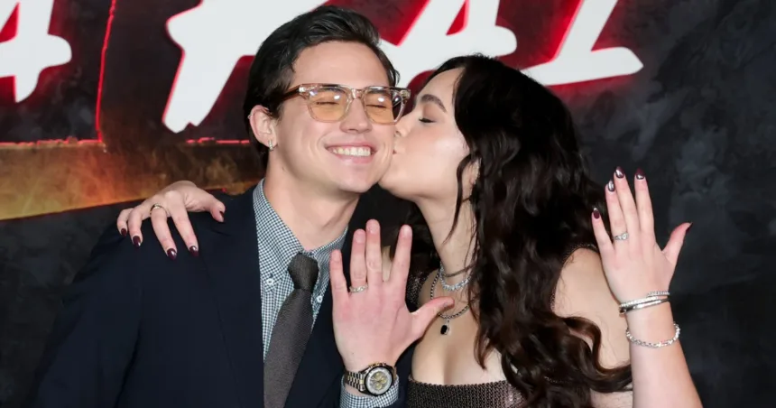 ‘Cobra Kai’ stars confirm relationship with engagement rings at Netflix red carpet