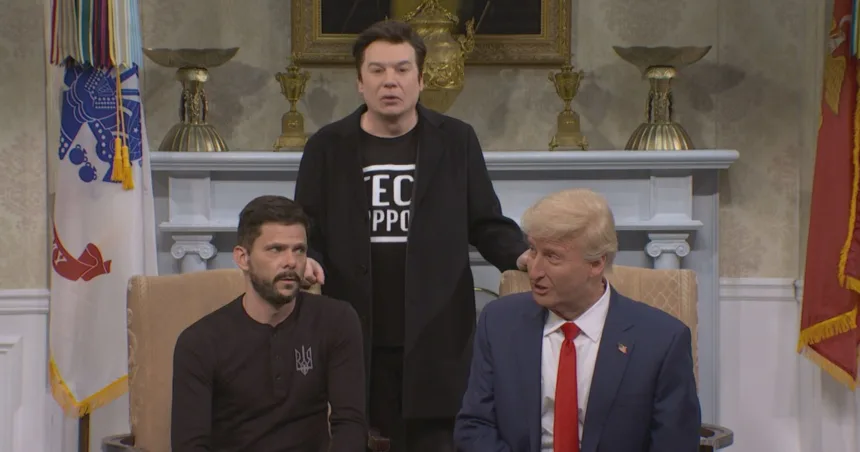 ‘SNL’ recreates Trump-Zelenskyy clash, with appearance by Mike Myers as Musk