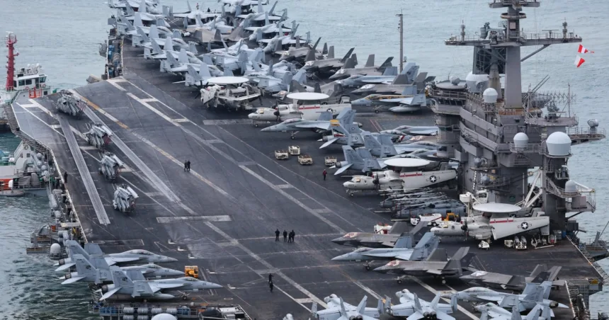 U.S. aircraft carrier arrives in South Korea after North Korea test-fired missiles