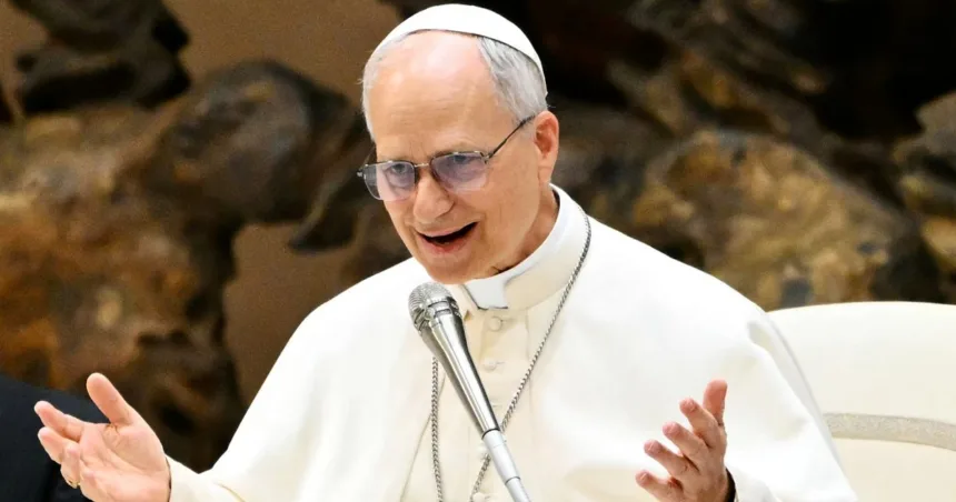 Pope Leo XIV calls for peace and press freedom in his first news briefing