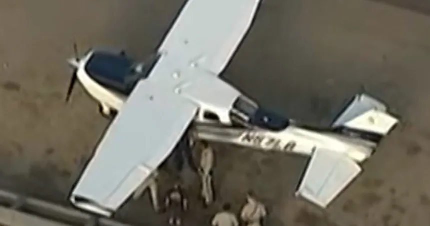 Plane makes emergency landing on California freeway