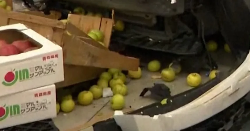 Car falls from rooftop parking into Japan supermarket