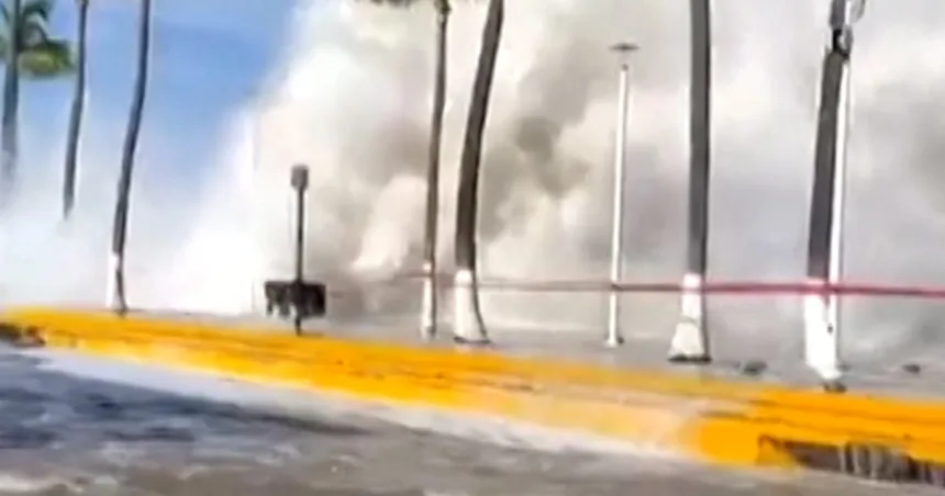 Waves hit Puerto Vallarta as Hurricane Priscilla looms