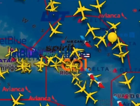 Flight animation shows planes avoiding Venezuela