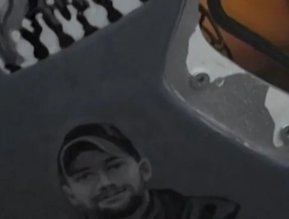 Ukrainian told he can’t use helmet showing war victims