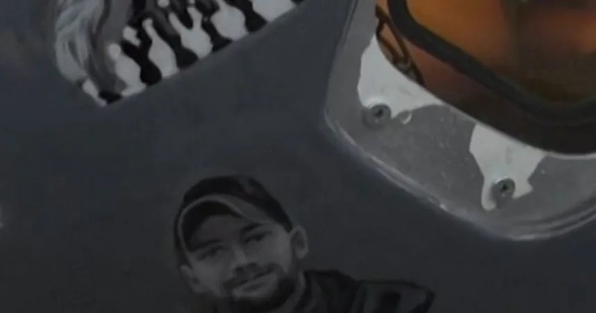 Ukrainian told he can’t use helmet showing war victims