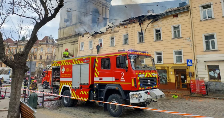 Russian drones attack downtown Lviv in broad daylight