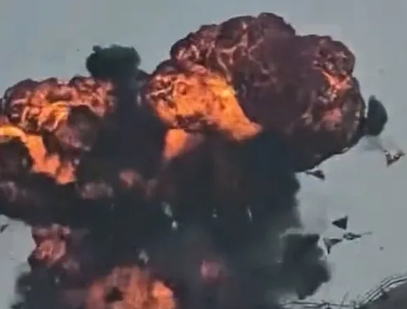 Massive explosion at Oman port after apparent drone strike