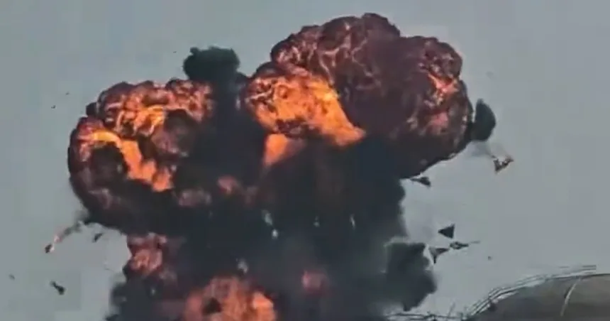 Massive explosion at Oman port after apparent drone strike