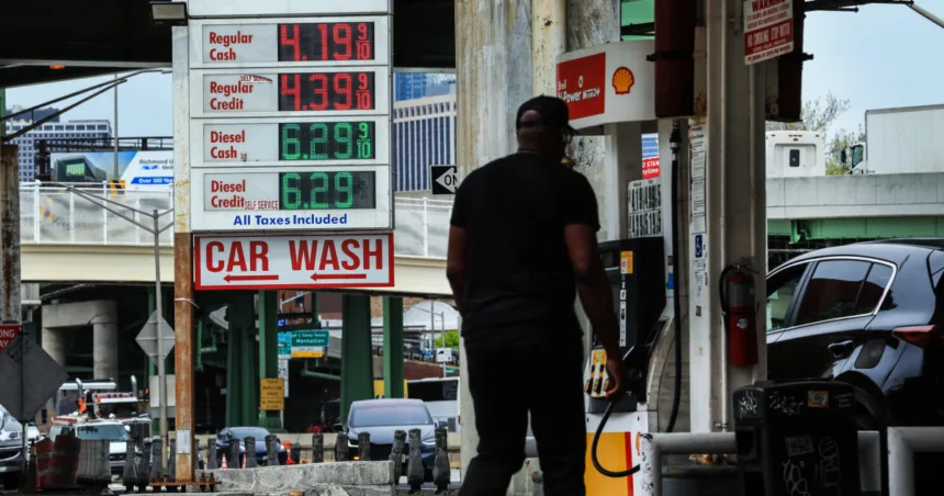 Gas prices hit $4.23 per gallon, a new high for the year