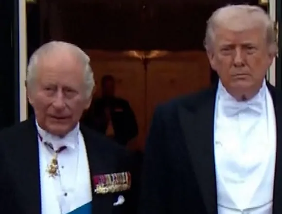 King Charles and Queen Camilla arrive for state dinner