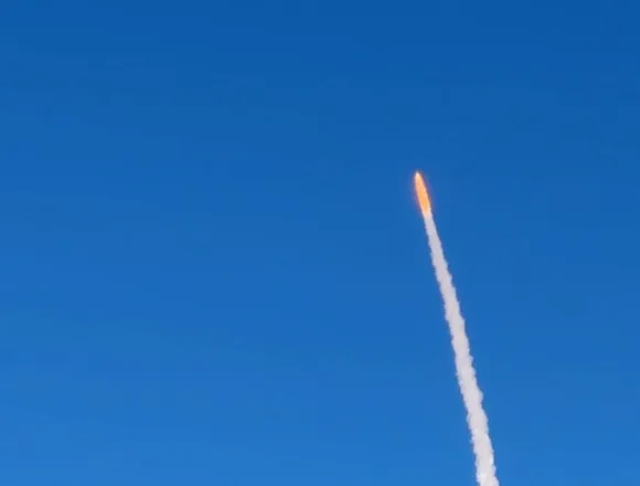 Artemis II launch captured by passenger on flight