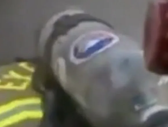 Dramatic rescue from a burning house caught on camera