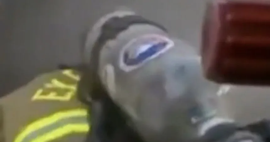 Dramatic rescue from a burning house caught on camera