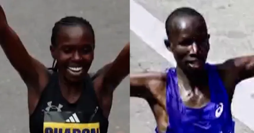 Kenyan's defend Boston Marathon titles