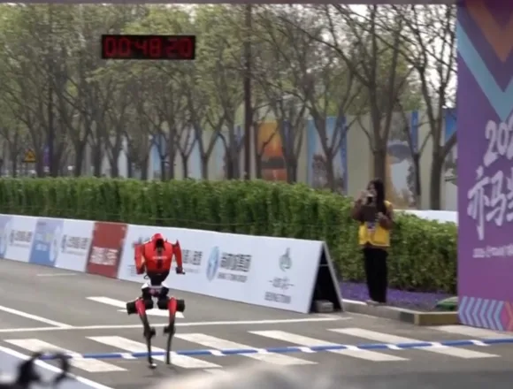 Humanoid robot runs a half-marathon race faster than the human world record