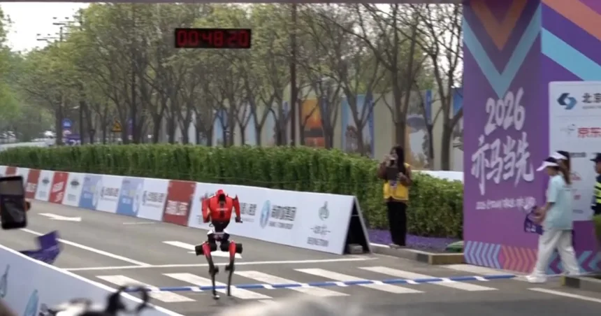 Humanoid robot runs a half-marathon race faster than the human world record