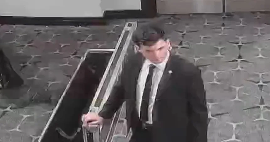 Video shows shooting suspect running through security